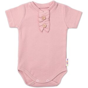 Baby Nellys Kojenecké žebrované body s knoflíčky kr. rukáv, Girl - pudrové, vel. 74 Baby Nellys Kojenecké žebrované body s knoflíčky kr. rukáv, Girl - pudrové, vel. 74