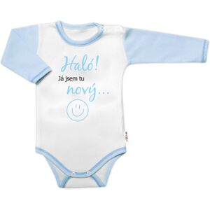 Baby Nellys Body dl. rukáv s vtipným textem, Haló! Já jsem tu nový, vel. 74 Baby Nellys Body dl. rukáv s vtipným textem, Haló! Já jsem tu nový, vel. 74