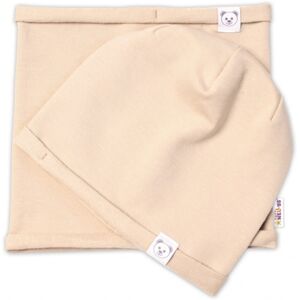 Baby Nellys - Cap with neck warmer - cappuccino - 86-92 - Hat Baby Nellys - Cap with neck warmer - cappuccino - 86-92 - Hat