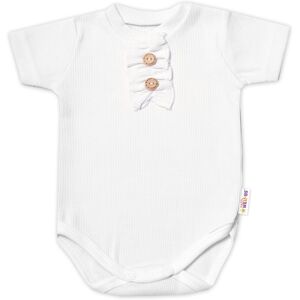 Baby Nellys Kojenecké žebrované body s knoflíčky kr. rukáv, Girl - bílé, vel. 86 Baby Nellys Kojenecké žebrované body s knoflíčky kr. rukáv, Girl - bílé, vel. 86