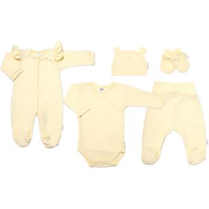 Baby Nellys Praktická 5-dílná žebrovaná soupravička do porodnice GIRL, žlutá, vel. 68 vel. 68 Baby Nellys Praktická 5-dílná žebrovaná soupravička do porodnice GIRL, žlutá, vel. 68 vel. 68