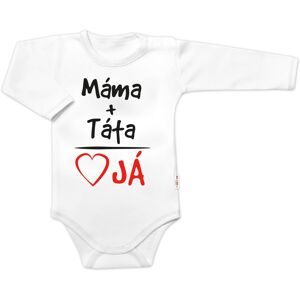 Baby Nellys Body dlouhý rukáv s vtipným textem, Máma+Táta, bílé, vel. 74 Baby Nellys Body dlouhý rukáv s vtipným textem, Máma+Táta, bílé, vel. 74