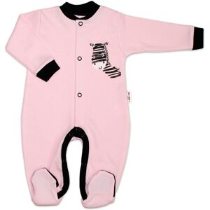 Baby Nellys Bavlněný overálek Zebra - růžový vel. 80 Baby Nellys Bavlněný overálek Zebra - růžový vel. 80