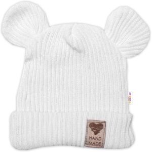 Baby Nellys Pletená bavlněná čepice, dvouvrstvá, Hand Made, bílá,68/74 Baby Nellys Pletená bavlněná čepice, dvouvrstvá, Hand Made, bílá,68/74