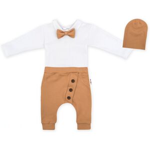 Baby Nellys 3-dílná sada Hubert, body s motýlkem, tepláčky a čepička - hnědá, vel. 98 vel. 98 Baby Nellys 3-dílná sada Hubert, body s motýlkem, tepláčky a čepička - hnědá, vel. 98 vel. 98