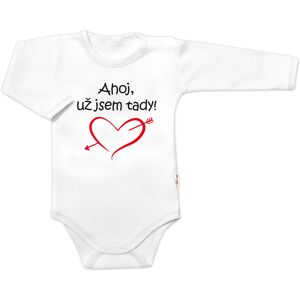Baby Nellys Body dlouhý rukáv Ahoj už jsem tady!, bílé vel. 62 Baby Nellys Body dlouhý rukáv Ahoj už jsem tady!, bílé vel. 62