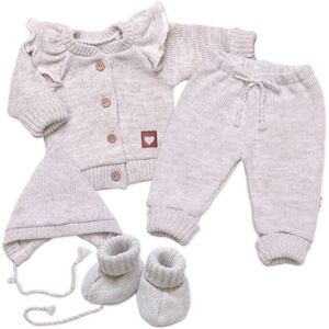 Baby Nellys Rostoucí pletená sada 4D Girl s volánkem Love, béžový melírek, vel. 68/74 Baby Nellys Rostoucí pletená sada 4D Girl s volánkem Love, béžový melírek, vel. 68/74