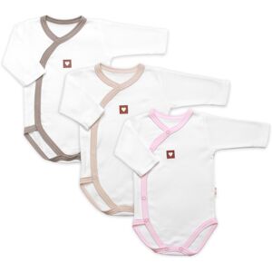 Baby Nellys Rostoucí výhodná sada, 3x Body Nature - růžová/béžová/taupe, vel. 56/62 Baby Nellys Rostoucí výhodná sada, 3x Body Nature - růžová/béžová/taupe, vel. 56/62