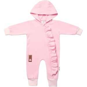 Baby Nellys Teplákový overal s volánkem a kapucí GIRL, sv. růžový, vel. 86 Baby Nellys Teplákový overal s volánkem a kapucí GIRL, sv. růžový, vel. 86