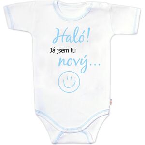 Baby Nellys Body kr. rukáv s vtipným textem, Haló!Já jsem tu nový, vel. 68 Baby Nellys Body kr. rukáv s vtipným textem, Haló!Já jsem tu nový, vel. 68