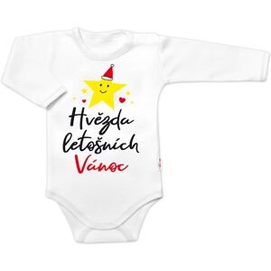 Baby Nellys Body dlouhý rukáv Hvězda letošních Vánoc, bílé Baby Nellys Body dlouhý rukáv Hvězda letošních Vánoc, bílé