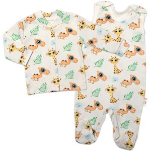 Baby Nellys 2-dílná sada bavlněné dupačky s košilkou, Camels baby - krémová, vel. 62 Baby Nellys 2-dílná sada bavlněné dupačky s košilkou, Camels baby - krémová, vel. 62