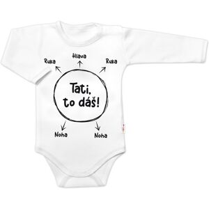 Baby Nellys Body dl.rukáv s vtipným textem, Tati, to dáš! - bílé, vel. 86 Baby Nellys Body dl.rukáv s vtipným textem, Tati, to dáš! - bílé, vel. 86
