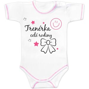 Baby Nellys Body kr. rukáv s vtipným textem, Trenérka celé rodiny, vel. 80 Baby Nellys Body kr. rukáv s vtipným textem, Trenérka celé rodiny, vel. 80