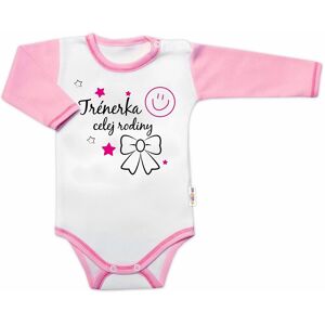 Baby Nellys Body dlouhý rukáv s vtipným textem Trenérka celej rodiny vel. 86 Baby Nellys Body dlouhý rukáv s vtipným textem Trenérka celej rodiny vel. 86
