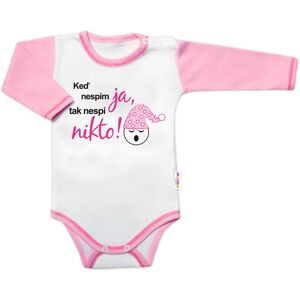 Baby Nellys Body dl. rukáv s vtipným textem , Keď nespím ja, tak nespí nikto, vel.80, holka Baby Nellys Body dl. rukáv s vtipným textem , Keď nespím ja, tak nespí nikto, vel.80, holka