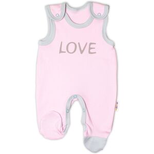 Baby Nellys Kojenecké bavlněné dupačky Love - růžové vel. 56 Baby Nellys Kojenecké bavlněné dupačky Love - růžové vel. 56