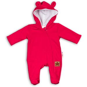 Baby Nellys Kojenecký teplákový overal s kapucí Teddy - malinový, vel. 80 Baby Nellys Kojenecký teplákový overal s kapucí Teddy - malinový, vel. 80