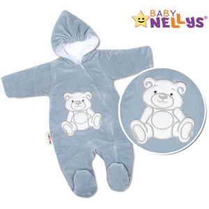 Baby Nellys Kombinézka/overálek Teddy Bear, velikost: 68 - šedá Baby Nellys Kombinézka/overálek Teddy Bear, velikost: 68 - šedá