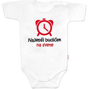 Baby Nellys Body krátký rukáv Najlepší budíček na svete, bílé Baby Nellys Body krátký rukáv Najlepší budíček na svete, bílé