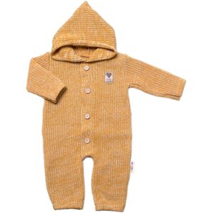 Baby Nellys Pletený overálek s knoflíčky Hand Made, medový,56 Baby Nellys Pletený overálek s knoflíčky Hand Made, medový,56
