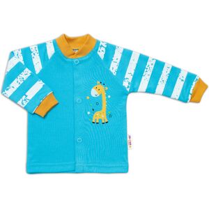Baby Nellys Bavlněná košilka Giraffe, tyrkysová Baby Nellys Bavlněná košilka Giraffe, tyrkysová
