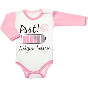 Baby Nellys Body dl. rukáv - Psst! Dobíjím baterie, holka, vel. 74 Baby Nellys Body dl. rukáv - Psst! Dobíjím baterie, holka, vel. 74