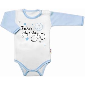 Baby Nellys Body dlouhý rukáv s vtipným textem Trenér celej rodiny vel. 86 Baby Nellys Body dlouhý rukáv s vtipným textem Trenér celej rodiny vel. 86