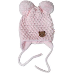 Baby Nellys Zimní pletená čepice Teddy Bear, růžová, 68/80 Baby Nellys Zimní pletená čepice Teddy Bear, růžová, 68/80