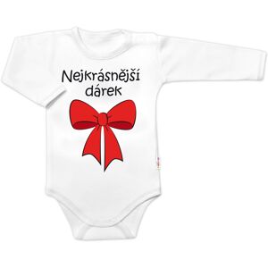 Baby Nellys Body dl. rukáv - Nejkrásnější dárek, bílé, vel.86 Baby Nellys Body dl. rukáv - Nejkrásnější dárek, bílé, vel.86