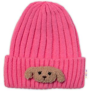 Baby Nellys Dětská zimní čepice Bear - růžová, vel. 48-54 cm Baby Nellys Dětská zimní čepice Bear - růžová, vel. 48-54 cm