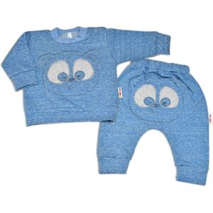 Baby Nellys Tepláková souprava - Medvídek - modrý melír, vel. 74 Baby Nellys Tepláková souprava - Medvídek - modrý melír, vel. 74