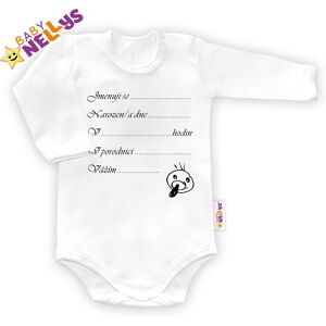 Baby Nellys Body dl. rukáv vel. 86, ® - bílé - Narodil jsem se... Baby Nellys Body dl. rukáv vel. 86, ® - bílé - Narodil jsem se...