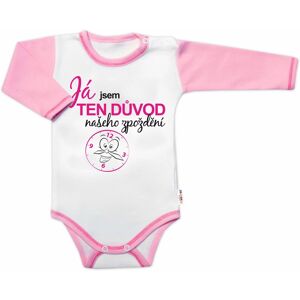 Baby Nellys Body dl.rukáv s vtip. textem , Já jsem TEN DŮVOD našeho zpoždění,vel. 86, holka Baby Nellys Body dl.rukáv s vtip. textem , Já jsem TEN DŮVOD našeho zpoždění,vel. 86, holka