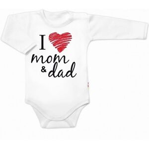 Baby Nellys Body dlouhý rukáv I love mom & dad vel. 68, unisex Baby Nellys Body dlouhý rukáv I love mom & dad vel. 68, unisex
