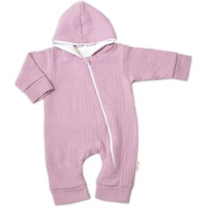 Baby Nellys Mušelinový overálek s kapucí, dvouvrstvý, Hand Made, pudrový/růžový, vel. 62 vel. 62 Baby Nellys Mušelinový overálek s kapucí, dvouvrstvý, Hand Made, pudrový/růžový, vel. 62 vel. 62