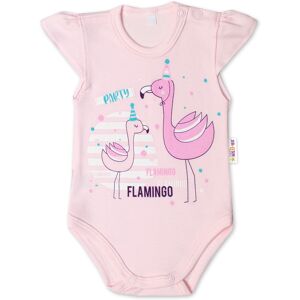 Baby Nellys Bavlněné kojenecké body, kr. rukáv, Flamingo - sv. růžové Baby Nellys Bavlněné kojenecké body, kr. rukáv, Flamingo - sv. růžové