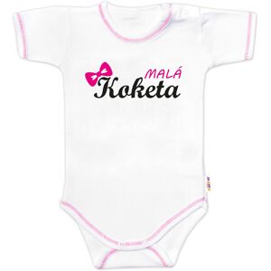 Baby Nellys Body kr. rukáv s vtipným textem, Malá Koketa,vel. 86 Baby Nellys Body kr. rukáv s vtipným textem, Malá Koketa,vel. 86