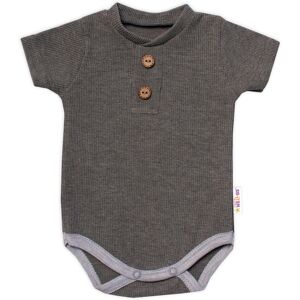 Baby Nellys Kojenecké žebrované body s knoflíčky kr. rukáv, Boy - šedé, vel. 80 Baby Nellys Kojenecké žebrované body s knoflíčky kr. rukáv, Boy - šedé, vel. 80