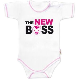 Baby Nellys Body krátký rukáv s vtipným textem , The New Boss, vel. 74 Baby Nellys Body krátký rukáv s vtipným textem , The New Boss, vel. 74