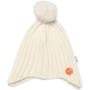 Baby Nellys Zimní čepice s bambulí Smile, smetanová,48-54 cm Baby Nellys Zimní čepice s bambulí Smile, smetanová,48-54 cm