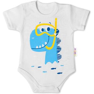 Baby Nellys Bavlněné kojenecké body, kr. rukáv, Drak Eda - bílé, vel. 80 Baby Nellys Bavlněné kojenecké body, kr. rukáv, Drak Eda - bílé, vel. 80