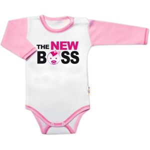 Baby Nellys Body dl. rukáv s vtipným textem, The New Boss, vel. 74 Baby Nellys Body dl. rukáv s vtipným textem, The New Boss, vel. 74