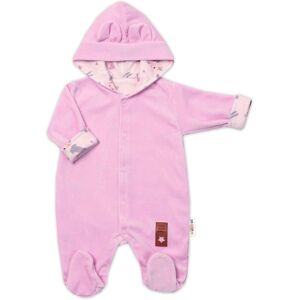 Baby Nellys Semiškový, velurový overal s kapucí Baby Nellys Bunny II., růžový, vel. 86 Baby Nellys Semiškový, velurový overal s kapucí Baby Nellys Bunny II., růžový, vel. 86