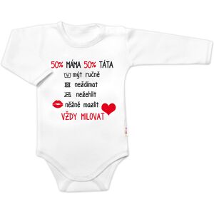 Baby Nellys Body dlouhý rukáv Vždy milovat, bílé vel. 80 Baby Nellys Body dlouhý rukáv Vždy milovat, bílé vel. 80