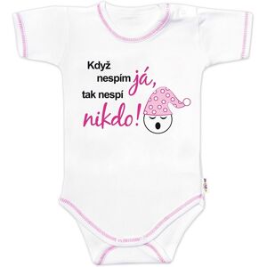 Baby Nellys Body kr. rukáv, Když nespím já,tak nespí nikdo! vel. 80 Baby Nellys Body kr. rukáv, Když nespím já,tak nespí nikdo! vel. 80