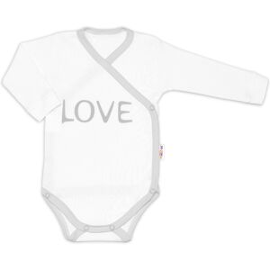 Baby Nellys Body dlouhý rukáv Love - zapínání bokem, bílé Baby Nellys Body dlouhý rukáv Love - zapínání bokem, bílé