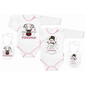 Baby Nellys Body dlouhý rukáv Moje první Vánoce, Sněhulák, bílé Baby Nellys Body dlouhý rukáv Moje první Vánoce, Sněhulák, bílé