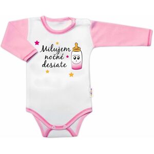 Baby Nellys Body dl. rukáv s vtip. textem Milujem nočné desiate vel. 74, holka Baby Nellys Body dl. rukáv s vtip. textem Milujem nočné desiate vel. 74, holka