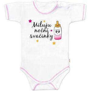 Baby Nellys Body kr. rukáv s vtipným textem, Miluju noční svačinky, vel. 86 Baby Nellys Body kr. rukáv s vtipným textem, Miluju noční svačinky, vel. 86